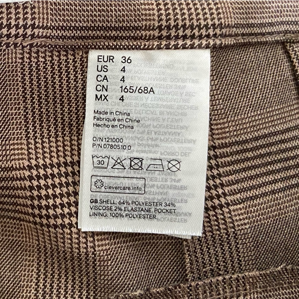 H&M ankle length pants in light beige/checked - Picture 7 of 9